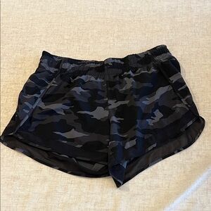 Athleta Black and Gray Camo Athletic Shorts